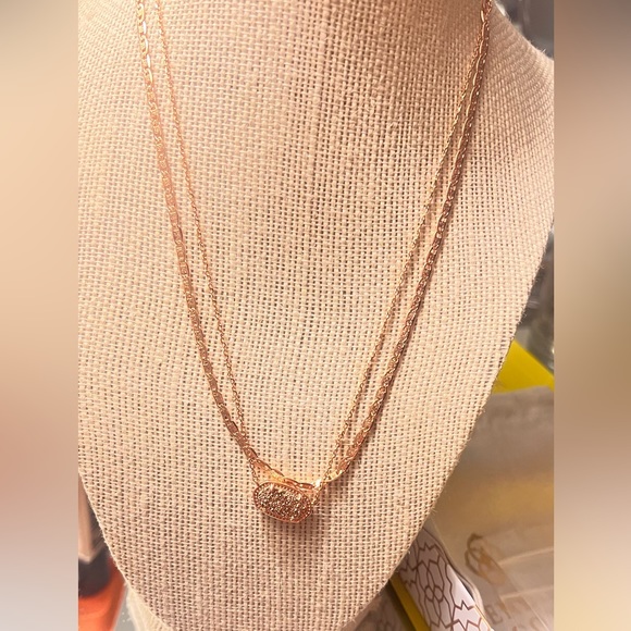 Elisa Rose Gold Multi Strand Drusy Necklace - Picture 10 of 13
